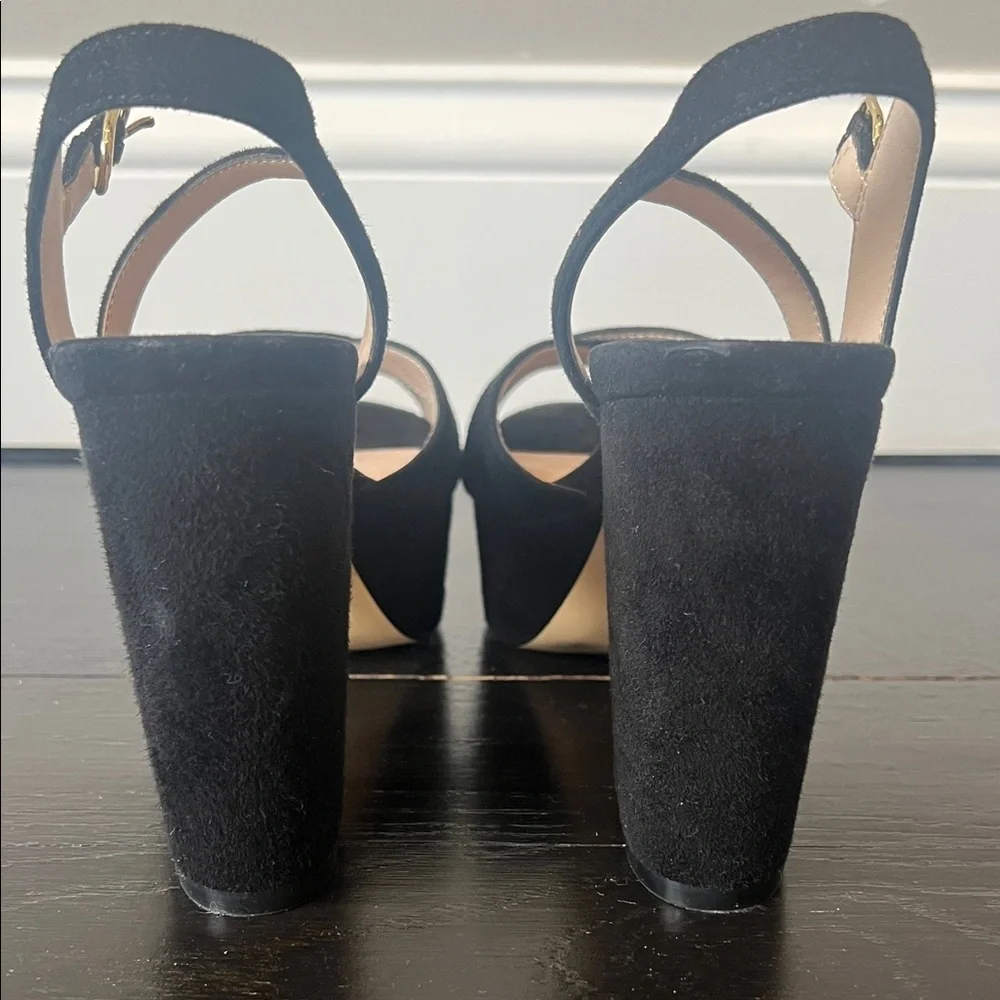 Stuart Weitzman Ivona Black Suede Platform Heels Size 4